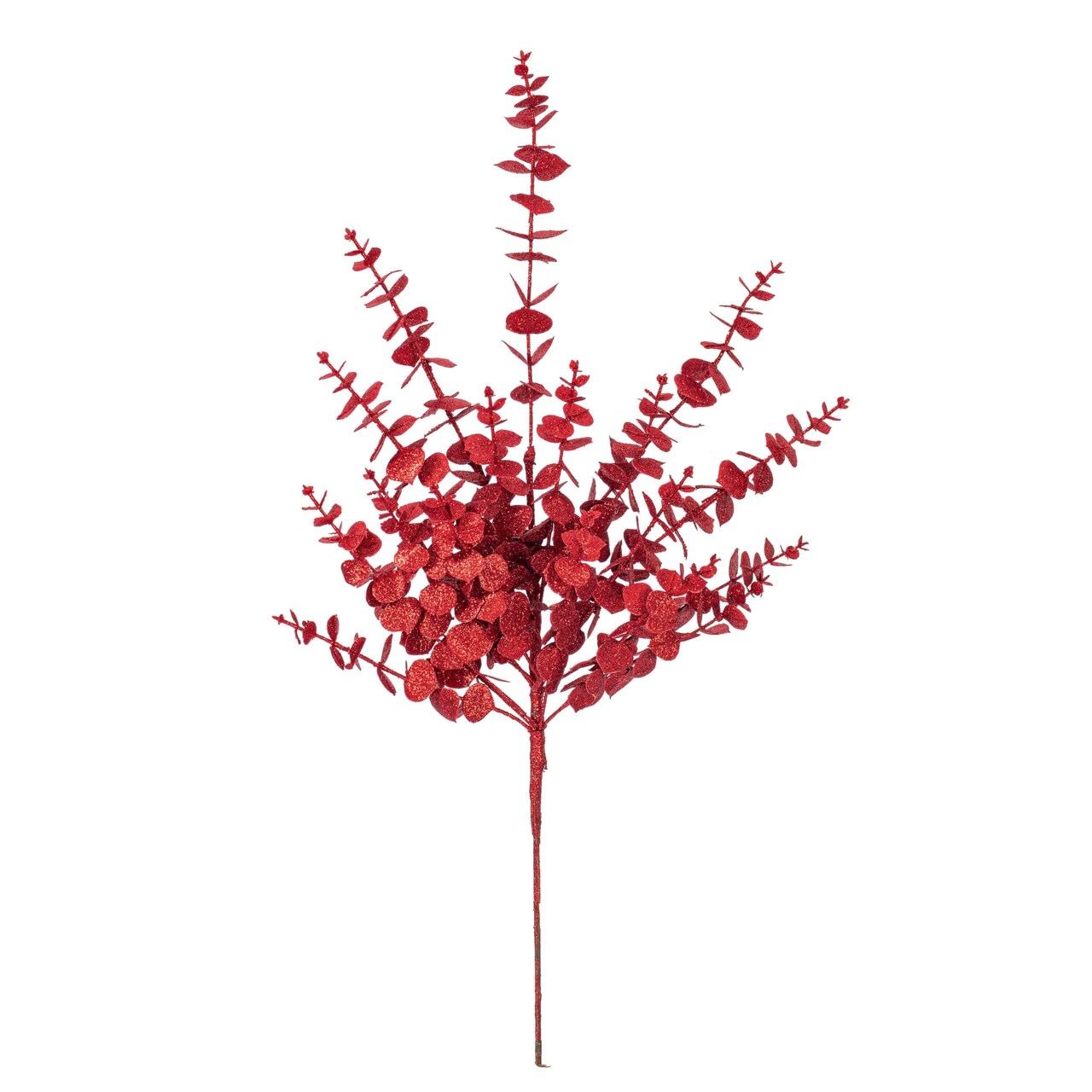 Vickerman 28" Red Artificial Eucalyptus Glitter Spray 2 per bag.